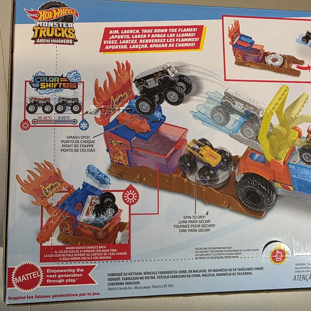 Hot Wheels Monster Trucks Arena Smashers Color Shifters 5 Alarm Rescue NEW Box